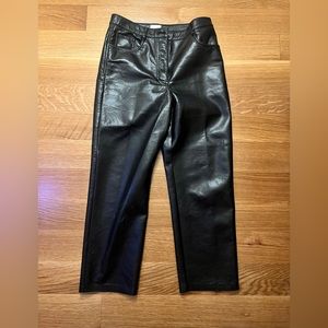Aritiza Wilfred Black Melina Vegan Leather Pants size 10